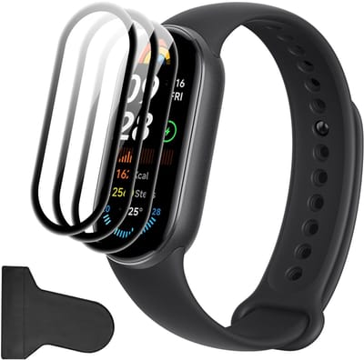 Dailygoods - Displaybeschermfolie - Xiaomi Smart Band 9 - Gehard glas - Eenvoudige installatie - Krasbestendig - Luchtbelvrij - 3 stuks