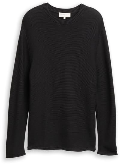 Tom Tailor Denim - Gebreide trui met relaxte pasvorm - Maat XXL - Night Watch Black