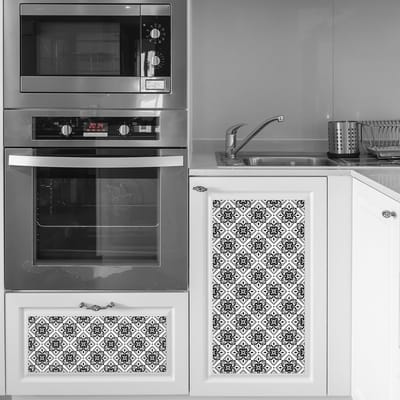 Muurstickers - Zelfklevende tegelmuurstickers voor keuken en badkamer - 24 FRAGA MEUBEL-TEGELSTICKERS - 24 stickers 10x10cm