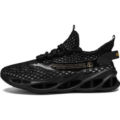 Hoge Kwaliteit Mesh Design Luchtkussen Demping Sport Hardloopschoenen Stijl Heren Fitness Wandelen Ademende Sneakers 44 black