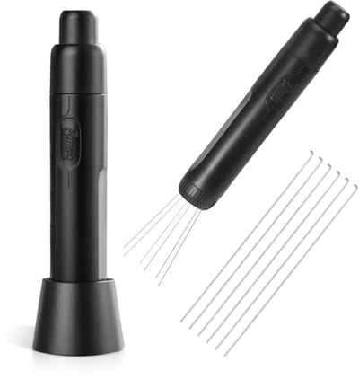 Dailygoods- Koffiedistributeur met magnetische standaard - Verstelbare hoogte - Roestvrij staal - 8 vervangende naalden - Koffie accessoires - Optimale extractie - Koffieverdeler