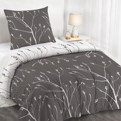 Omgoods - Duvet Cover 140x200 cm met 1 Kussensloop 65x65 cm - Abstract Grijs-Wit Patroon