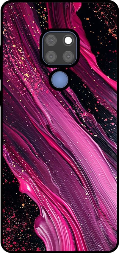 Smartphonica Telefoonhoesje Geschikt voor Huawei Mate 20 met marmer opdruk - TPU backcover case marble design - Paars Roze geschikt voor Huawei Mate 20