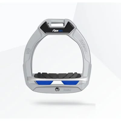 Veiligheidsstijgbeugels Voor Paardrijden Ingevallen Grip Aluminium/Grijs/Blauw Kinderen Flex-On Safe-On