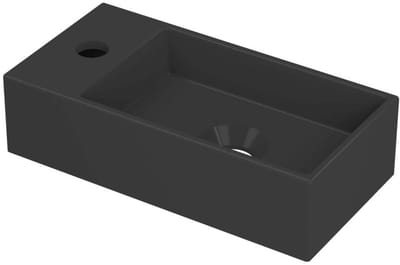 INK - Fontein Porselein Links met Kraangat - 360x180x90 mm - Mat Zwart