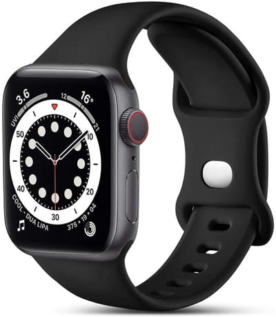 Mobiq - Siliconen Bandje geschikt voor Apple Watch 42 mm (Series 10) - zwart