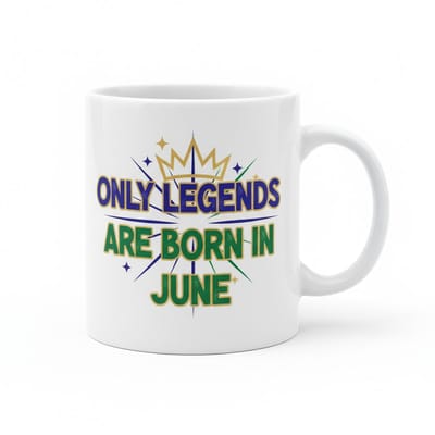 Only Legends Are Born in June Keramische Mok 330 ml – Stoer Verjaardag Cadeau Koffie- en Theemok