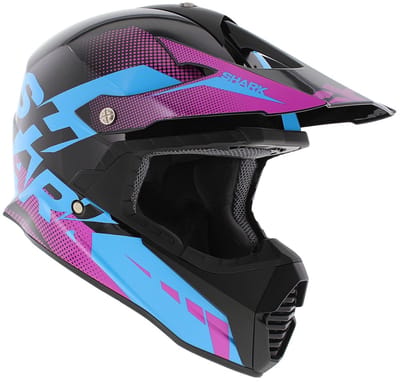 Shark Varial Anger crosshelm glans zwart roze blauw XS