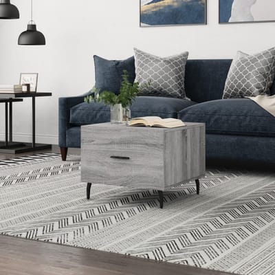 Moderne salontafels - Woonkamer tafels - Praktische opbergruimte - Vochtbestendig oppervlak - 50 x 50 x 40 cm - Grijs Sonoma