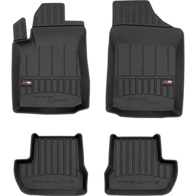 Frogum No.77 Automat / Vloermat - 3D Pasvorm - Geschikt voor Citroen C2 2003-2009 - TPE Rubber - 4-delig - Hoge Rand 6cm - Zwart