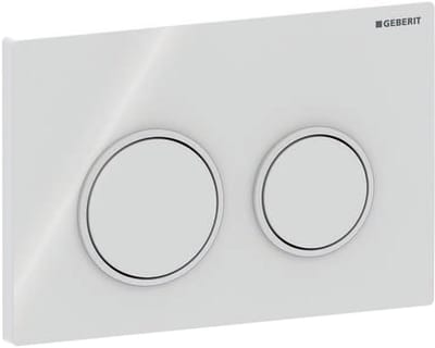 Geberit Omega20 bedieningsplaat - 2-toets spoeling - ronde knoppen - wit/matwit/wit - glans wit