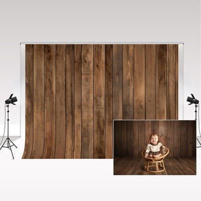 Allecto - Houten Vloer Achtergrond - Fotografie Achtergrond - 2,2x1,5 m - Microvezel Fotostudio Achtergrond - Geschikt voor Babyfoto's - Verjaardag...