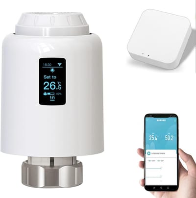 Slimme Radiatorknop - Thermostaatkraan - Energie Besparen - App en Spraakbediening - M30 x 1.5 mm - Wit