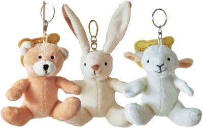 Cute since 1999 - Sleutelhanger Bundel 3 stuks - Beer, Konijn & Lammetje - 10cm