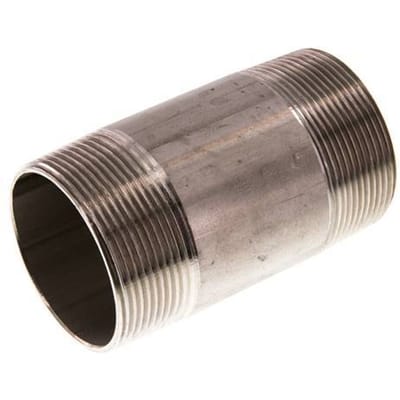 R 2'' RVS Dubbele Pijpnippel 20 Bar DIN 2982 - 100mm - FL2S-M-ST-200R-100L
