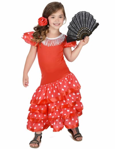 Vegaoo - Rode flamenco danseres kostuum voor meisjes