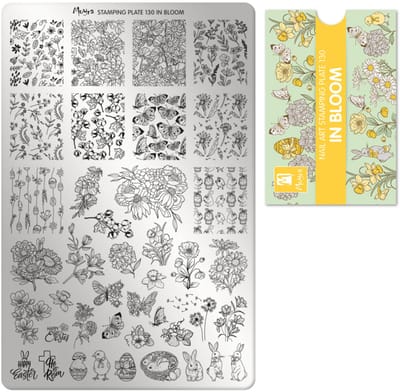 Moyra Stamping Plate 130 IN BLOOM + Try On Sheet