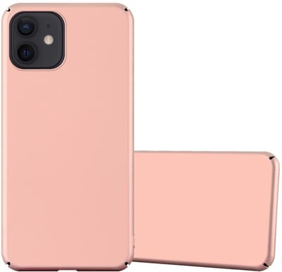 Cadorabo Hoesje geschikt voor Apple iPhone 12 MINI in METAAL ROSE GOUD - Hard Case Cover beschermhoes in metaal look tegen krassen en stoten
