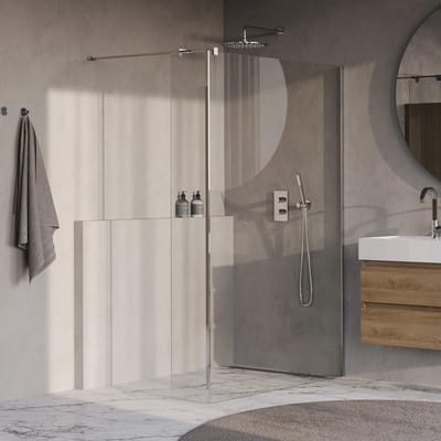 Brauer Oblivion - Inloopdouche - Helder Glas - 140 x 200 cm - met Zijwand 40 cm - incl. Glascoating - Chroom