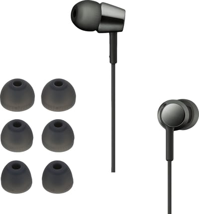 kwmobile 6x cover voor in-ear oortjes geschikt voor Sony WI-C300 / WI-C400 / MDR-XB55AP / MDR-EX155AP - Vervangende oordopjes van siliconen in grijs - 3 maten