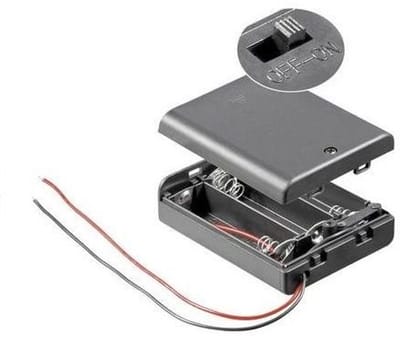 Batterijhouder AA met schakelaar en kabel voor elektronische apparaten
