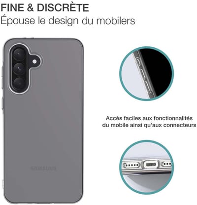 Bigben Connected, Hoesje geschikt voor Galaxy A36 5G / A56 5G - Flexibel met 9H Tempered Glass Screenprotector, Transparant