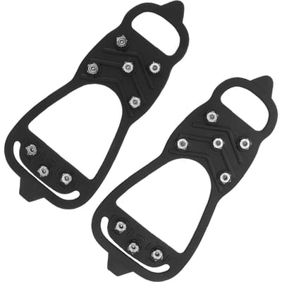 Antislip ijsplaten Schoenspikes Stijgijzers 8 stalen spikes Lopende tractie Sneeuwgrepen(M (3040 Maat) ) L black