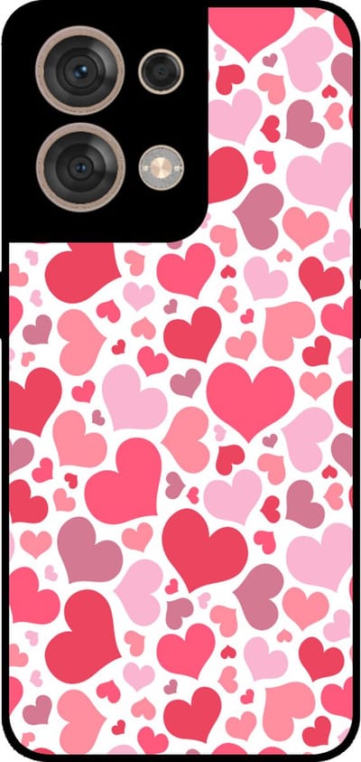 Smartphonica Telefoonhoesje Geschikt voor Oppo Reno 8 5G met Hartjes Print - Hearts Design TPU Backcover Case - Kinder Hoesje met Hartjes Design geschikt voor Oppo Reno8 5G