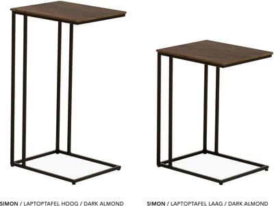 Maxfurn - Laptoptafel | hoogte 68cm | Zeer krasvast | Kleur: Dark almond