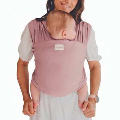 Babylonia Tricot-Slen Organic Ergonomische Draagdoek - Rekbare Baby Draagdoek voor Newborn t/m 15 kg - 100% Biologisch Katoen - Buikdragen - Soft Pink