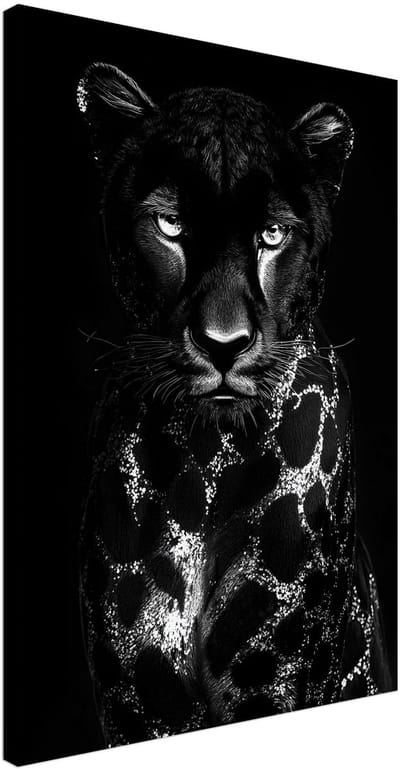 Canvas Schilderij - Panther portrait 50x70 cm - Dieren Wanddecoratie Woonkamer & Slaapkamer