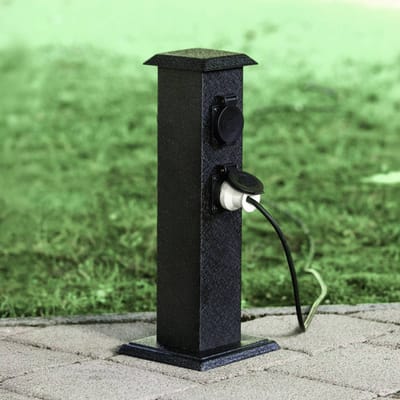EGLO Park 4 - Buitenverlichting - Stekkerzuil Tuin 4x230V - Zwart