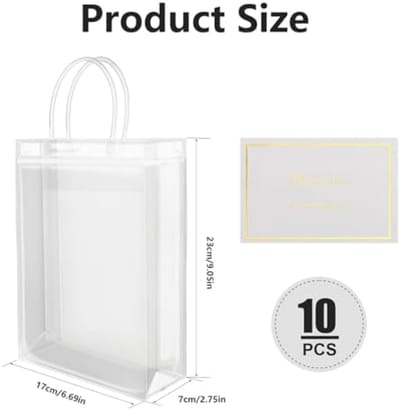 Set van 10 doorzichtige cadeauzakjes met handvatten