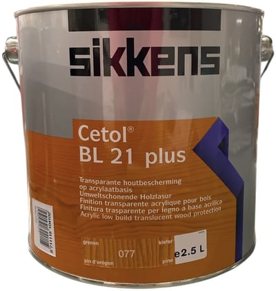 Sikkens Cetol BL 21 plus - Transparante hout impregneer beits - Satijn - Waterbasis - 077 Grenen - 2.50 L