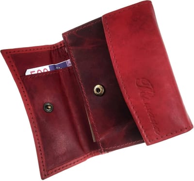 Compacte Portemonnee Unisex - Rode Buffelleer Portemonnee - Met RFID Anti-Skim Bescherming