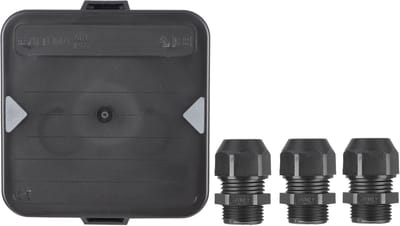 Attema kabeldoos M20 - zwart - 3 wartels - IP65