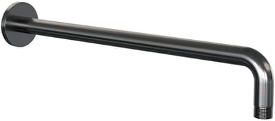 Brauer Gunmetal Carving thermostatische inbouw regendouche 3-weg rond SET 81 met 20 cm douchekop en gebogen muurarm en 3-standen handdouche en doucheslang en wandaansluitbocht gunmetal geborsteld PVD