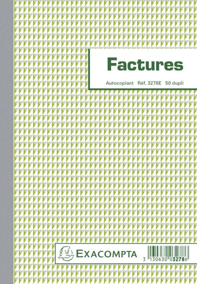 Exacompta 10x Doorschrijfpapier Facturen met BTW 21x14,8cm 50 zelfkopiërend papier dupli - - 3278E