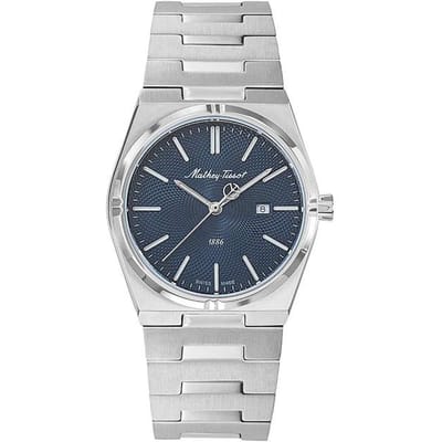 Mathey-Tissot Zeus Roestvrij Staal Blauwe Wijzerplaat Kwarts D118ABU Dameshorloge blauw