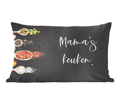 Sierkussens - Kussentjes Woonkamer - 60x40 cm - Moeder - Keuken - Spreuken - Mama's keuken - Quotes