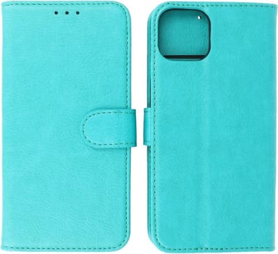 iPhone 13 Mini Hoesje - Book Case Telefoonhoesje - Kaarthouder Portemonnee Hoesje - Wallet Case - Groen