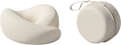 Memory Foam Neksteun Kussen – Reiskussen en Comfortkussen voor Hoofd- en Nekondersteuning – Ideaal voor Reizen, Camping en Slaap - Wit