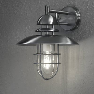 Konstsmide Moderne roestvrijstalen buitenwandlamp SORRENTO