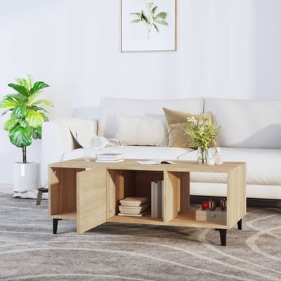 vidaXL - Salontafel - 102x50x40 - cm - bewerkt - hout - sonoma - eikenkleurig