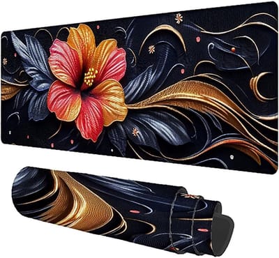 Bureauonderlegger - XXL Muismat - Thuiswerken Kantoor - Antislip Rubber - 140x60cm - Bloemenprint
