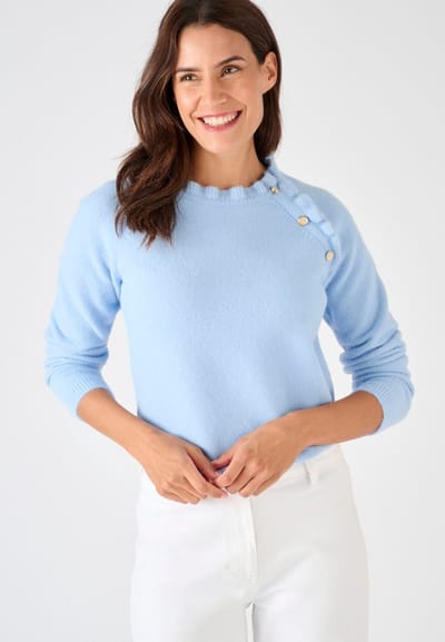 Damart - Trui volants met Thermolactyl-label - Dames - Blauw - S
