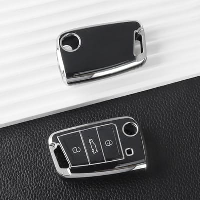 TPU Autosleutel Hoesje Voor Vw Volkswagen Polo Golf 7 Tiguan Gti T-Cross T-Roc Skoda Octavia Kodiaq Fabia Rapid Auto Accessoires gray