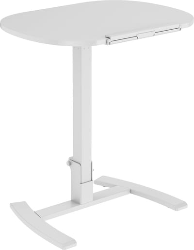 FlexiDesk Verrijdbare Zit-Sta Tafel – Opvouwbaar Laptoptafeltje met Gasveer – Kantelbaar Werkblad – Wit