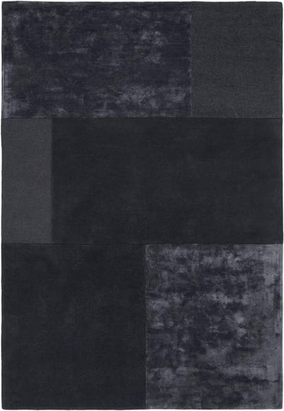 Easy Living - tate-tonal-textures-Rug-Charcoal Vloerkleed - 160x230  - Rechthoek - Laagpolig Tapijt - Modern - Antraciet, Zwart
