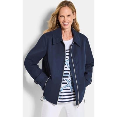 Licht jasje in blousonstijl - marine - Gr. 19 van Goldner Fashion